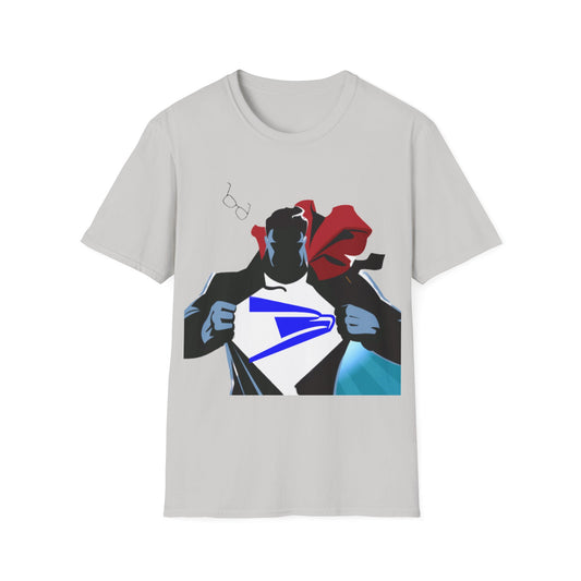 Postal Worker USPS Super Hero collection featuring Super MailMan Unisex Softstyle T-Shirt