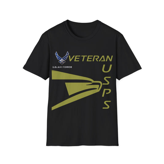 Postal Worker USPS Air Force Vet Olive Green Unisex Softstyle T-Shirt