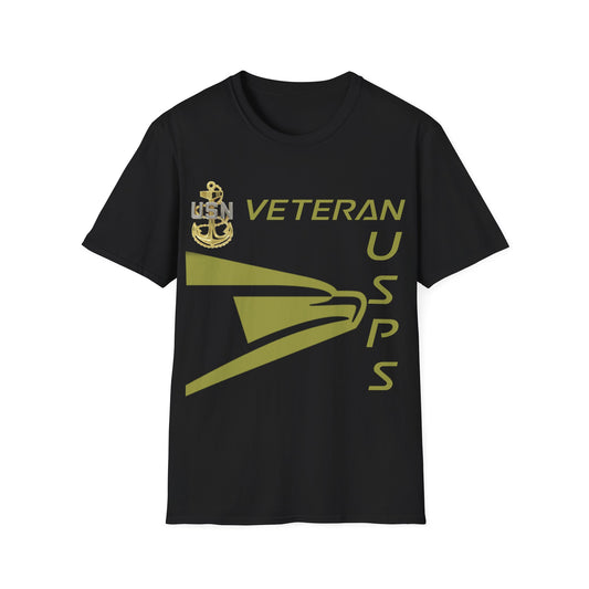 Postal Worker USPS Navy Vet Olive Green Unisex Softstyle T-Shirt