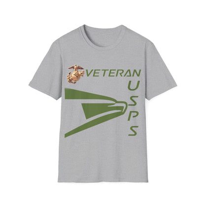 Postal Worker USPS Marine Coprs Vet Olive Green Unisex Softstyle T-Shirt