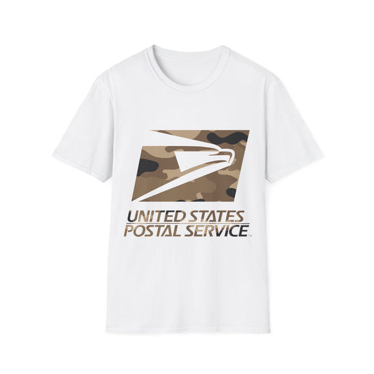 Postal Worker USPS Brown Camo Unisex Softstyle T-Shirt