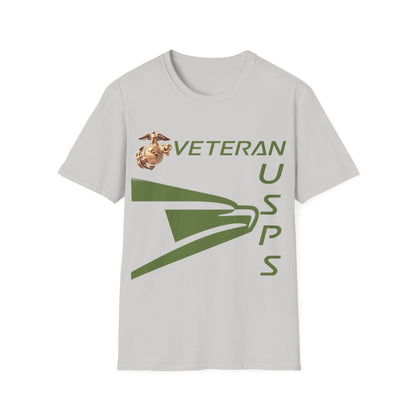 Postal Worker USPS Marine Coprs Vet Olive Green Unisex Softstyle T-Shirt