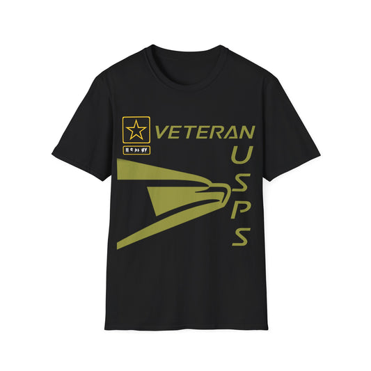 Postal Worker USPS Army Vet Olive Green Unisex Softstyle T-Shirt