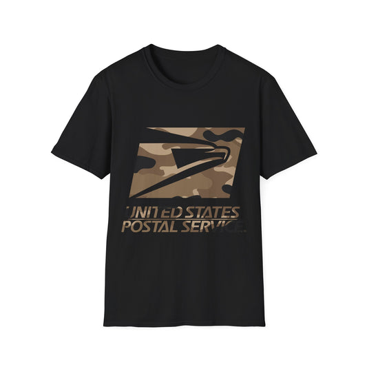 Postal Worker USPS Woodland Brown Camo Unisex Softstyle T-Shirt