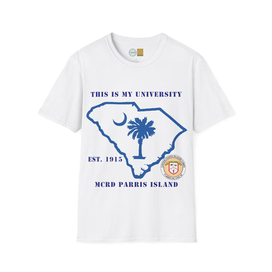 (Military Collection) Marine Corps Humor and funny collection 'My University' Unisex Softstyle T-Shirt