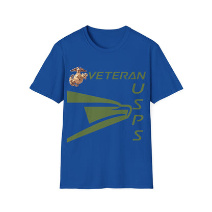 Postal Worker USPS Marine Coprs Vet Olive Green Unisex Softstyle T-Shirt