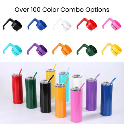 Laser Engraved Personalized 20oz Tumbler With Handle, Lid, & Straw