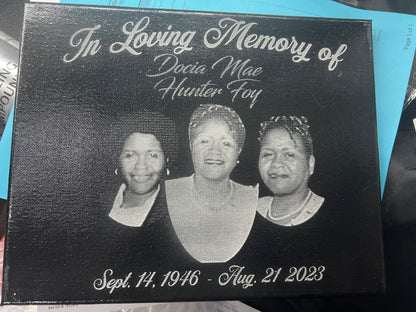 11"x14" Laser Engraved Cloth Canvas Wall Art