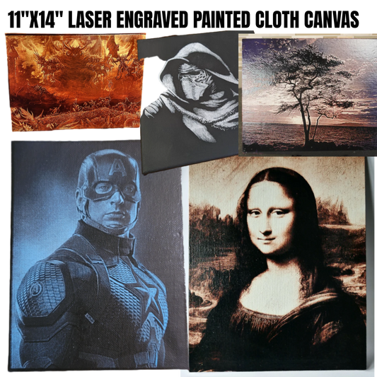 11"x14" Laser Engraved Cloth Canvas Wall Art