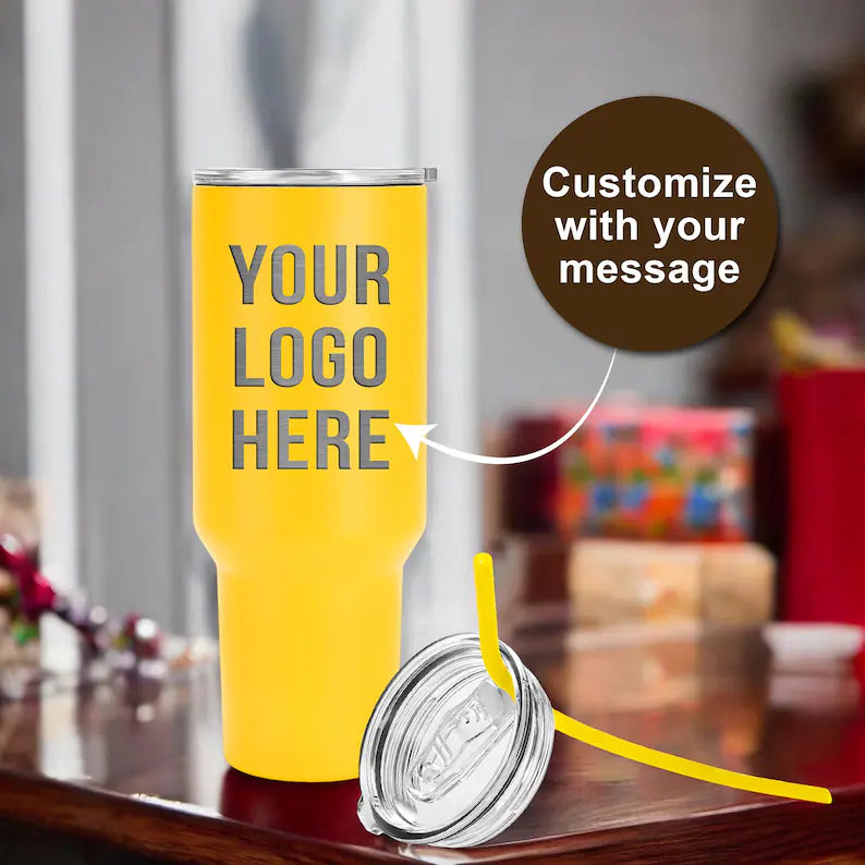 Laser Engraved Personalized 30oz/40oz Tumbler With Handle Lid & Straw